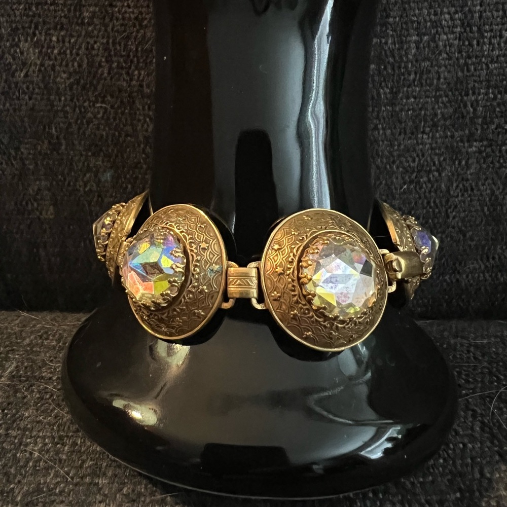 Vintage Vendome bracelet headlight rivoli Hollywood glam